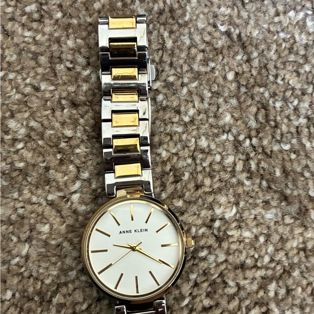 Anne Klein Two-Tone Gold and Silver Watch